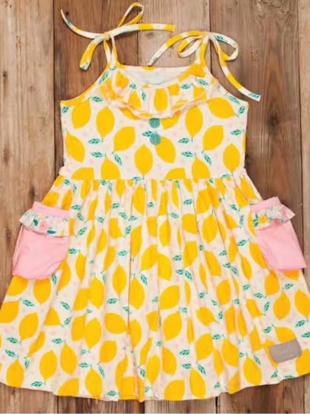 🍋 Sz 4/5 Eleanor Rose "Judy" Lemonade Stand Dress with the cutest pockets!